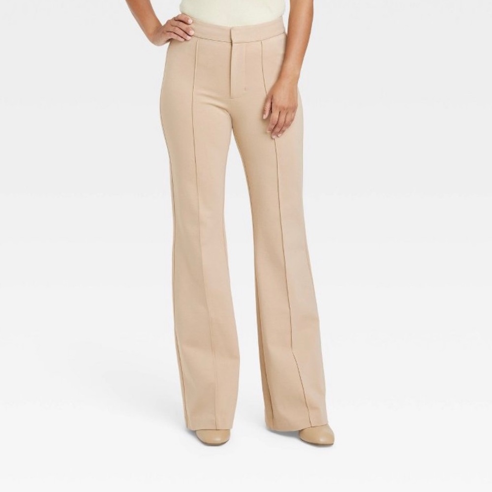 High-rise slim fit retro flare pants